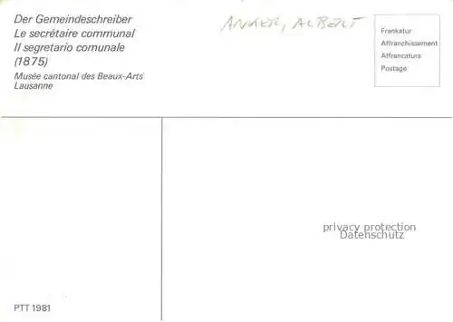 AK / Ansichtskarte ANKER Albert (1831-1910) Kuenstlerkarte Der Gemeindeschreiber 
