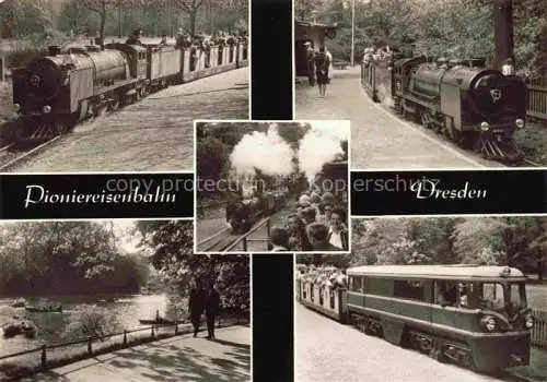 AK / Ansichtskarte Eisenbahn Railway Chemin de Fer Ferrovia-- Pioniereisenbahn Dresden 