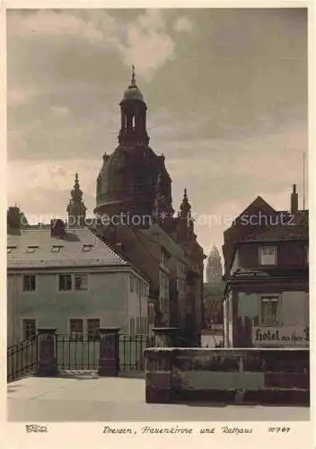 AK / Ansichtskarte Foto_Hahn_Nr. 10787 Dresden Frauenkirche Rathaus  Foto_Hahn_Nr.