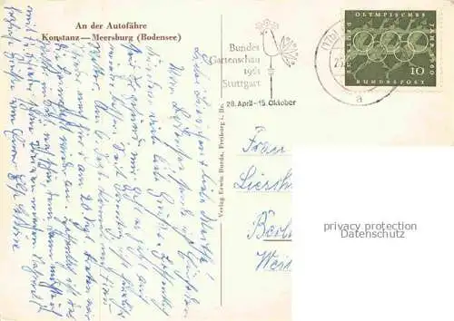 AK / Ansichtskarte Faehre Ferry Bac Traghetto-- Auto Konstanz Meersburg Bodensee