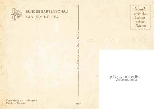 AK / Ansichtskarte BUGA Bundesgartenschau Karlsruhe Vogelwiese Ludwigsee 