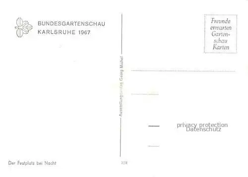 AK / Ansichtskarte BUGA Bundesgartenschau Karlsruhe Festplatz bei Nacht 