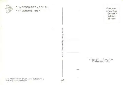 AK / Ansichtskarte BUGA Bundesgartenschau Karlsruhe Suedeingang Seeterrassen 