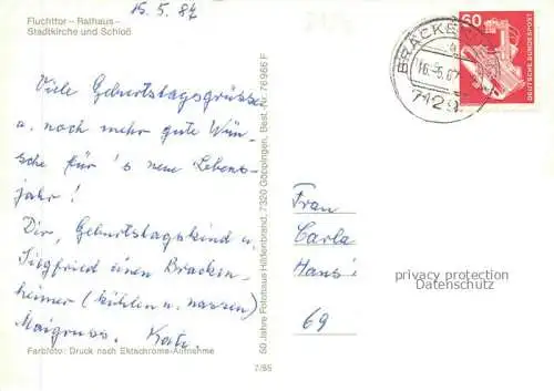 AK / Ansichtskarte Brackenheim Fluchttor Rathaus Stadtkirche und Schloss