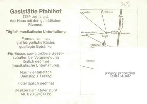 AK / Ansichtskarte Ilsfeld Gaststaette Pfahlhof Gastraeume Panorama
