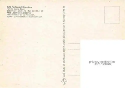 AK / Ansichtskarte Leonbronn Zaberfeld Heilbronn BW Cafe Stromberg Gastraeume Panorama