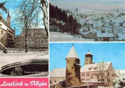 AK / Ansichtskarte Leutkirch Anlage am Zehentstadtl Stadtblick Pulverturm