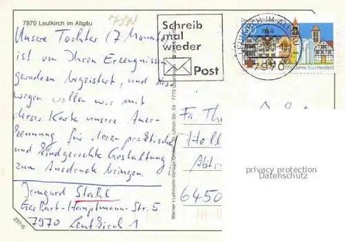 AK / Ansichtskarte Leutkirch Dreifaltigkeitskirche Bockturm Rathaus Lammgasse Altstadt