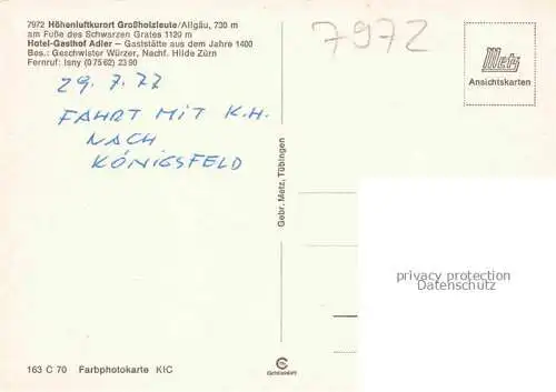 AK / Ansichtskarte Grossholzleute Hotel Schwarzer Adler