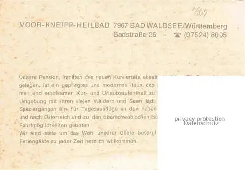 AK / Ansichtskarte Bad Waldsee Kurpension Schwabenland Gastraeume
