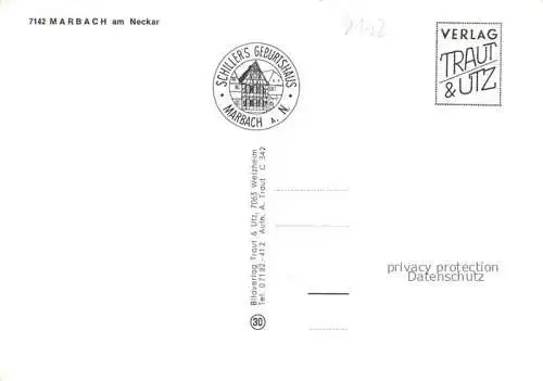 AK / Ansichtskarte Marbach  Neckar Friedrich Schiller Geburtshaus Nationalmuseum Fest und Stadthalle