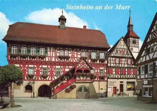 AK / Ansichtskarte Steinheim Murr Ludwigsburg BW Rathaus und Ev Martinskirche