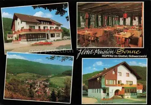 AK / Ansichtskarte Hopfau Sulz Neckar Hotel Pension Sonne Gastraum Panorama