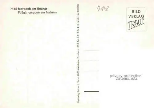 AK / Ansichtskarte Marbach  Neckar Fussgaengerzone am Torturm