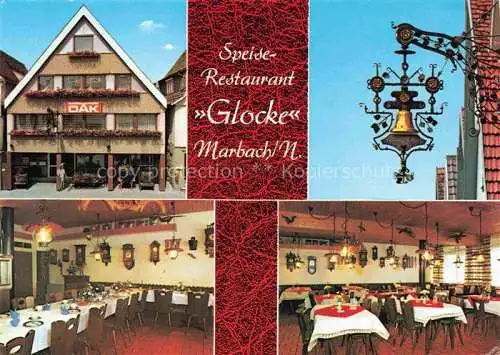 AK / Ansichtskarte Marbach  Neckar Restaurant Glocke Gastraeume Wirtshausschild