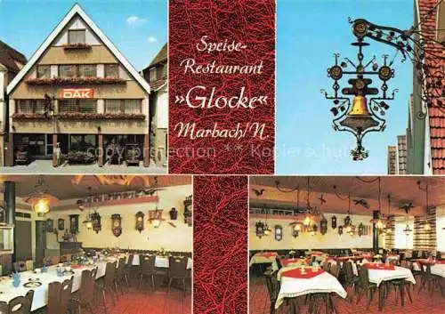 AK / Ansichtskarte Marbach  Neckar Speiserestaurant Glocke Gastraeume Wirtshausschild