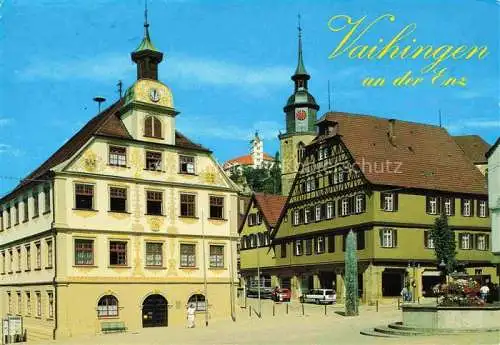 AK / Ansichtskarte Vaihingen Enz Marktplatz Rathaus