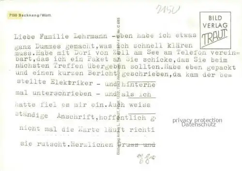 AK / Ansichtskarte Backnang BW Rathaus Murrpartie mit Stiftskirche Stadtturm Schwimmbad Telefunkenwerke Michaels Stadtturm