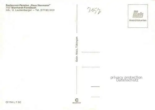 AK / Ansichtskarte Fornsbach Murrhardt Haus Herrmann Gastraeume