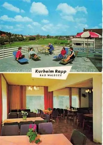 AK / Ansichtskarte Bad Waldsee Kurheim Rapp Sonnenterrasse Gastraum