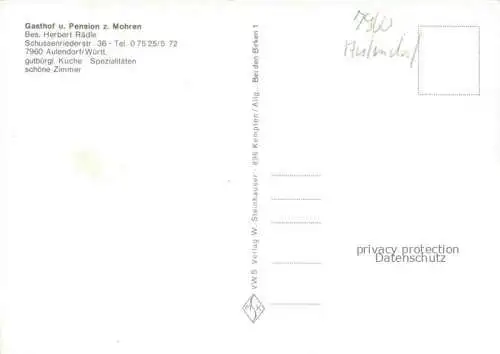 AK / Ansichtskarte Aulendorf Gasthof zum Mohren Gastraum