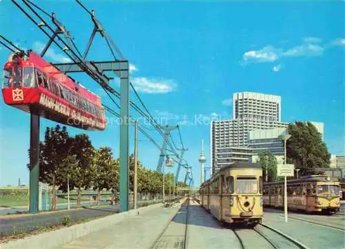 AK / Ansichtskarte STRAssENBAHN Tramway-- Mannheim Fernseherturm Aerobus Luisenpark