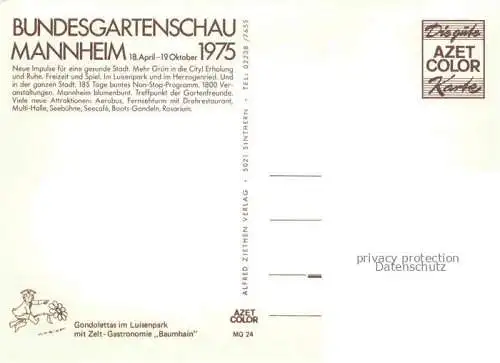 AK / Ansichtskarte BUGA Bundesgartenschau Mannheim Gondolettas Luisenpark Baumhain