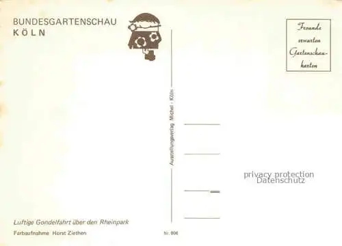 AK / Ansichtskarte BUGA Bundesgartenschau Koeln Gondelbahn Rheinpark 