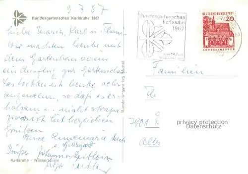 AK / Ansichtskarte BUGA Bundesgartenschau Karlsruhe Wasserspiele 