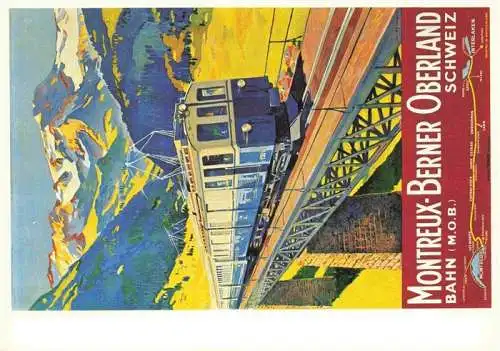 AK / Ansichtskarte ZueRICH  ZH Affiche pour les Chemins de Fer Montreux Oberland Bernois 1937