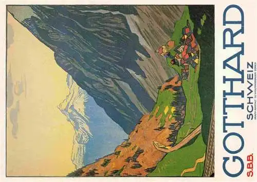AK / Ansichtskarte ZueRICH  ZH Plakat fuer Gotthard Bahn SBB 1918