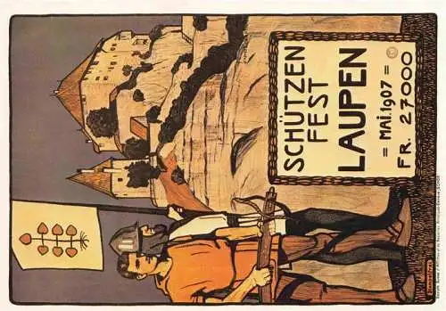 AK / Ansichtskarte ZueRICH  ZH Plakat fuer Schuetzenfest Laupen 1907