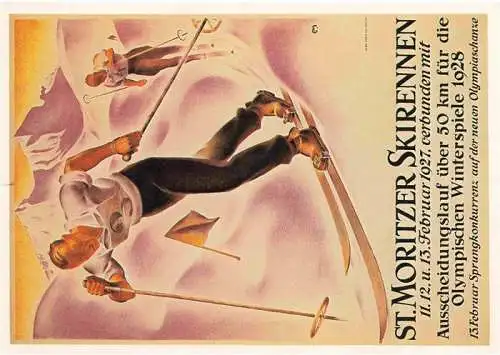 AK / Ansichtskarte ZueRICH  ZH Plakat fuer Verkehrsverein und Skiclub St Moritz 1927