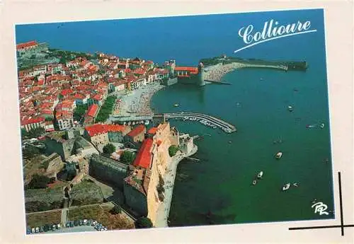 AK / Ansichtskarte Collioure 66 Pyrenees-Orientales Le Chateau des Templiers La plage l'Eglise Vue aerienne