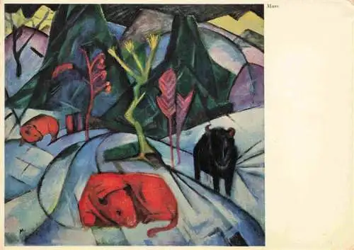 AK / Ansichtskarte BASEL BS Roter Bison im Winter Gemaelde von Franz Marc