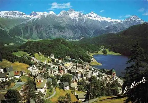 AK / Ansichtskarte St Moritz  SANKT MORITZ GR Dorf mit Piz Languard und Piz Albris