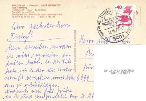 AK / Ansichtskarte Thalfang ADAC-Hotel Pension Haus Berghof Restaurant