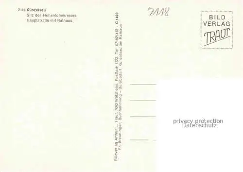 AK / Ansichtskarte Kuenzelsau Hauptstrasse mit Rathaus