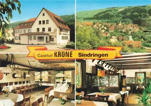 AK / Ansichtskarte Sindringen Forchtenberg Hohenlohekreis BW Panorama Gasthof Krone Restaurant