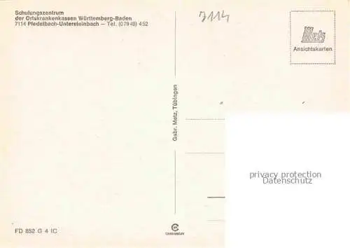 AK / Ansichtskarte Untersteinbach Pfedelbach Hohenlohekreis BW Schulungszentrum der Ortskrankenkassen Speisesaal
