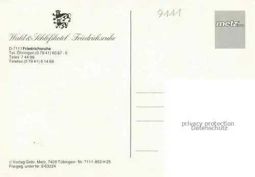 AK / Ansichtskarte Friedrichsruhe Zweiflingen Wald- und Schlosshotel Friedrichsruhe