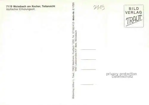 AK / Ansichtskarte Weissbach Wuerttemberg Panorama Erholungsort am Kocher