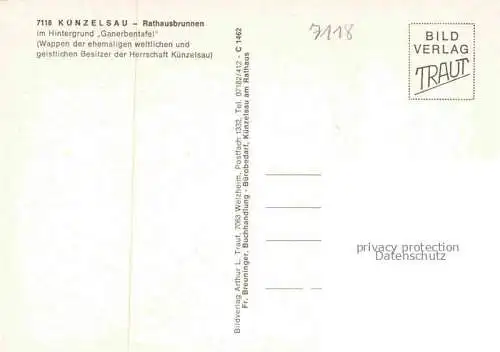 AK / Ansichtskarte Kuenzelsau Rathausbrunnen