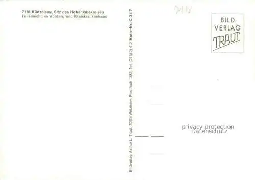 AK / Ansichtskarte Kuenzelsau Teilansicht mit Kreiskrankenhaus