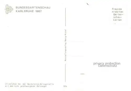 AK / Ansichtskarte BUGA Bundesgartenschau Karlsruhe Zeltsegel Gondoltta Anlegestelle 