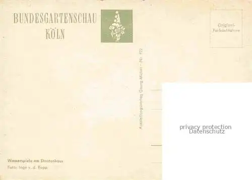 AK / Ansichtskarte BUGA Bundesgartenschau Koeln Wasserspiele Staatenhaus 