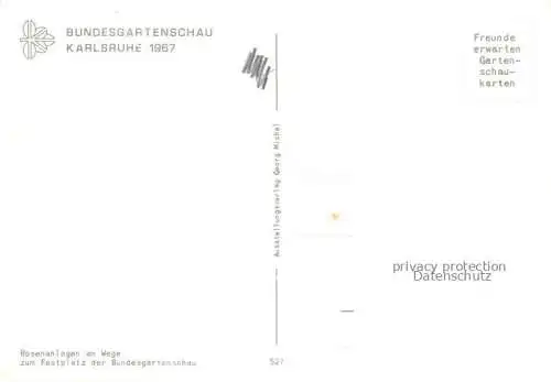 AK / Ansichtskarte BUGA Bundesgartenschau Karlsruhe Rosenanlagen Wege 
