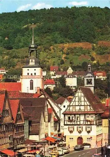 AK / Ansichtskarte Kuenzelsau Obere Stadt Hauptstrasse Rathaus Kirche