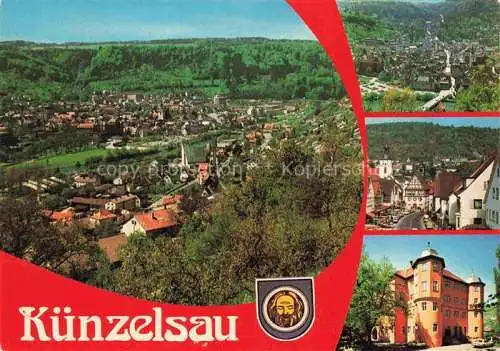 AK / Ansichtskarte Kuenzelsau Panorama Hauptstrasse Schloss