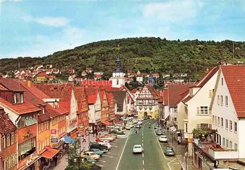 AK / Ansichtskarte Kuenzelsau Hauptstrasse Rathaus Kirche